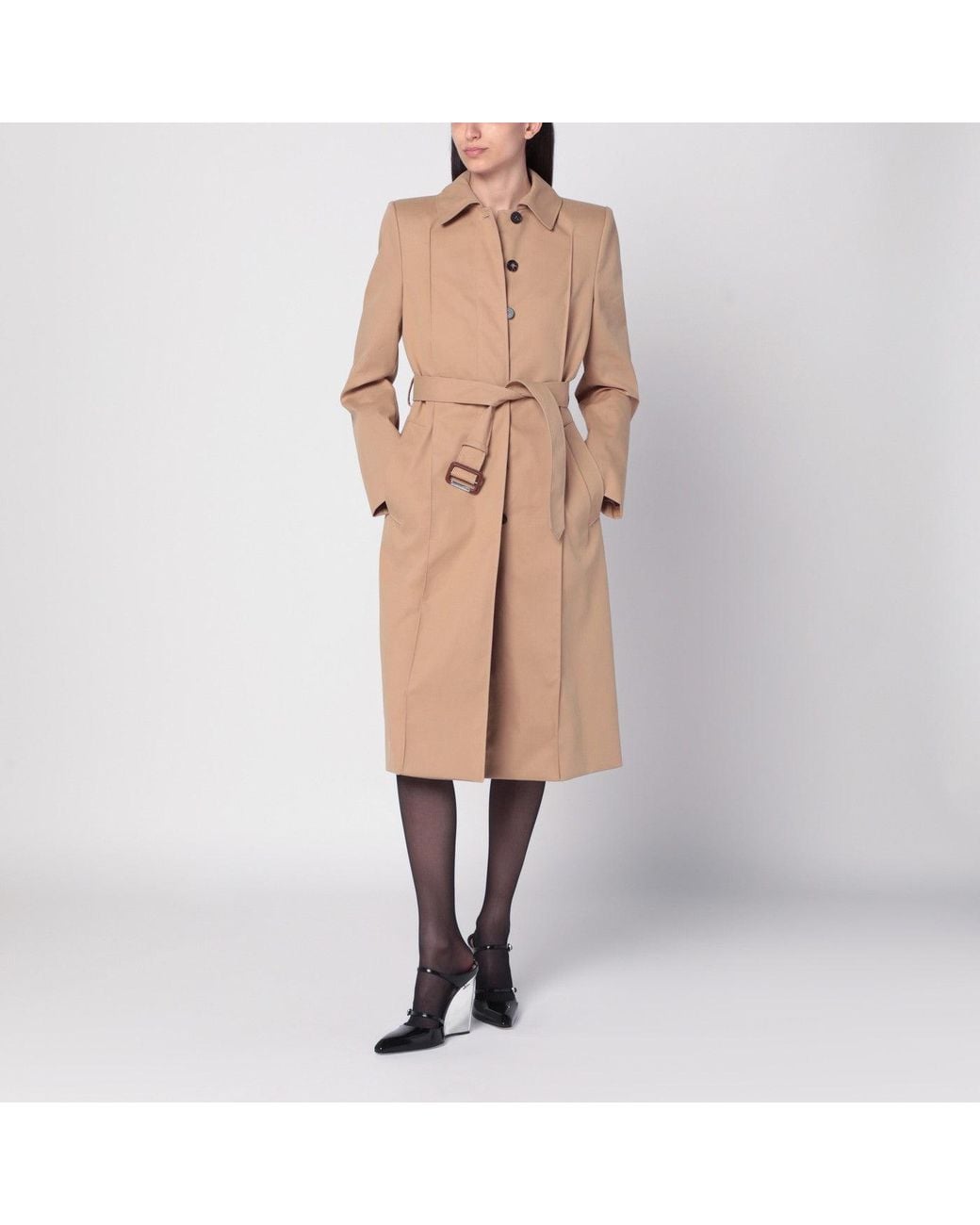 McQueen Natural Trench Coat With Belt