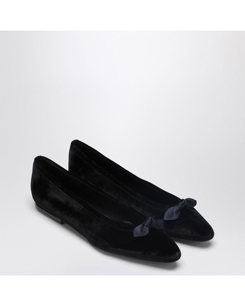 Loro Piana Black Primula Ballerinas Aus Schwarzem Samt