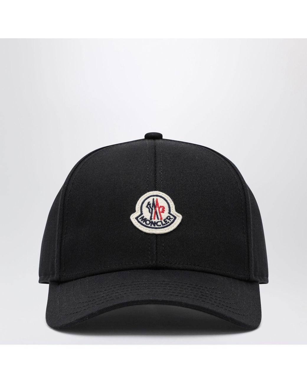 Moncler Black Cotton Baseball Cap With Patch for men