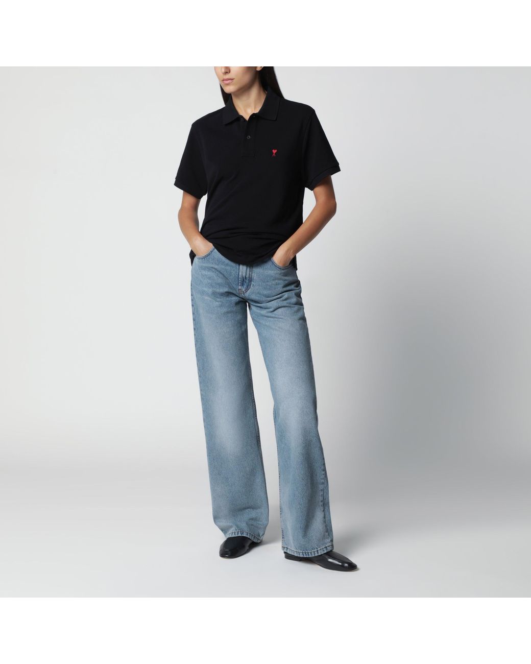Polo Ami De Caur Noir AMI en coloris Black
