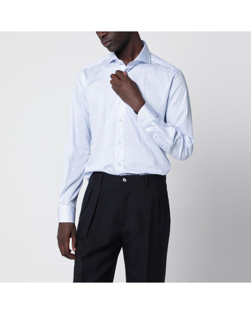 Xacus White Striped Travel Shirt for men