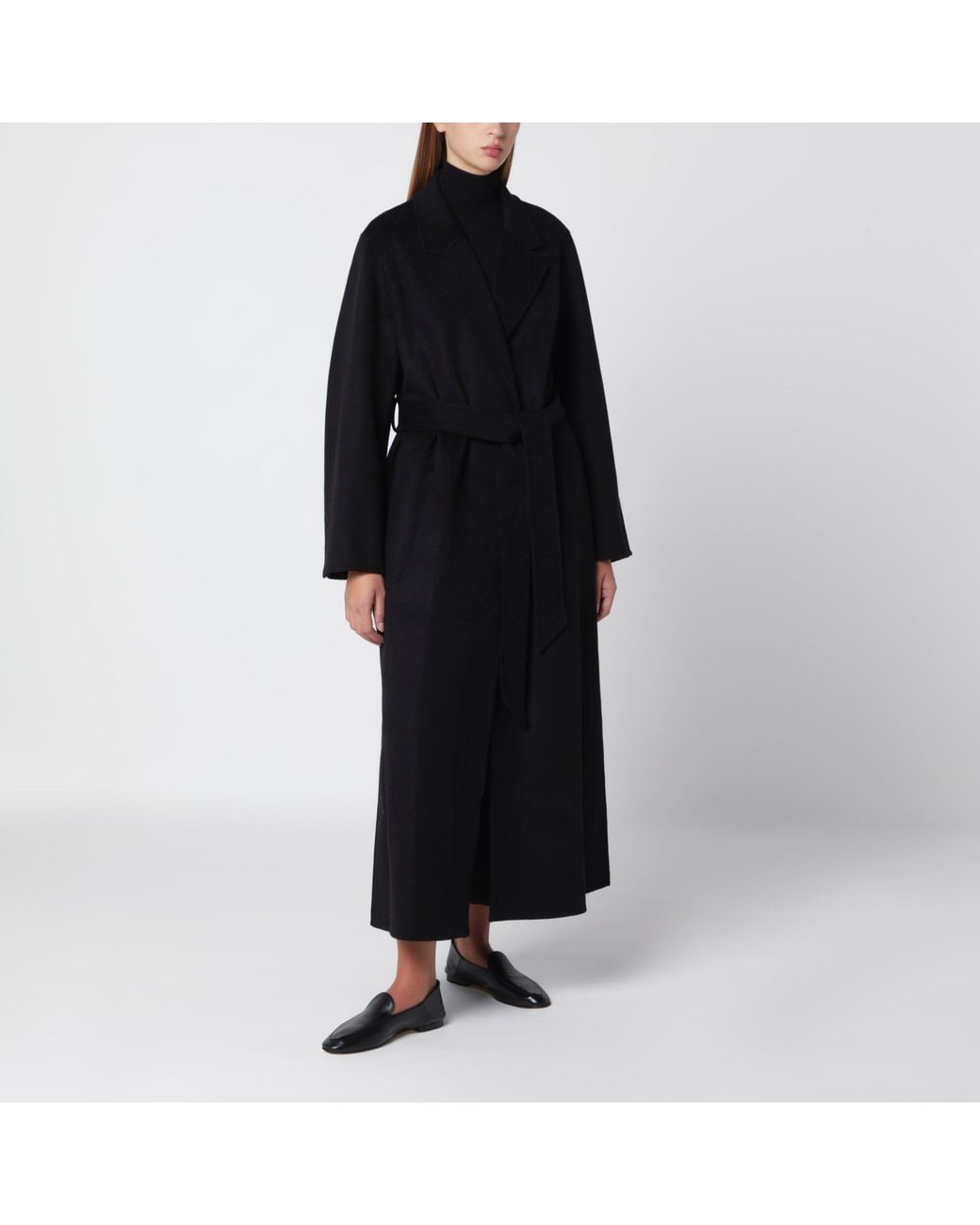 IVY & OAK Black Wool Wrap Coat