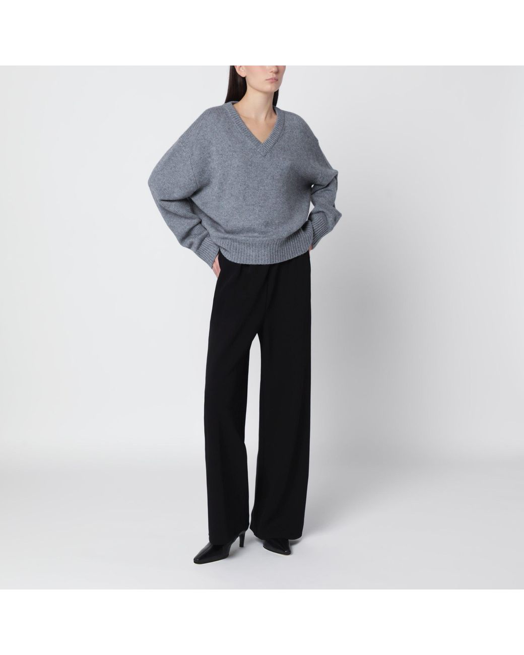 Almada Label Gray Yara Cashmere And Merino Wool Sweater