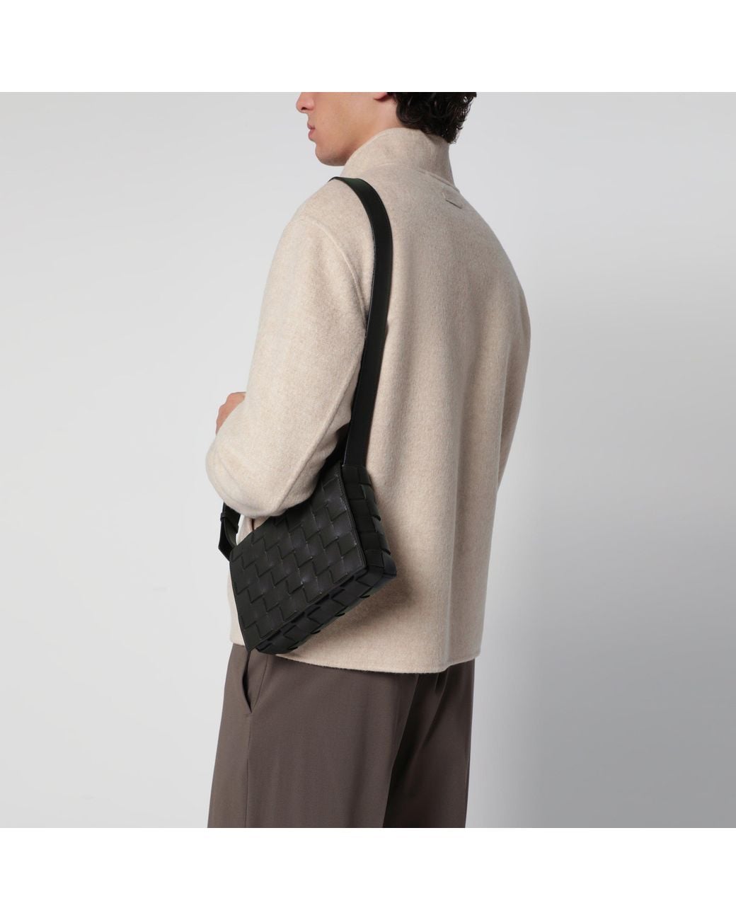 Bottega Veneta Black Orto Messenger Bag for men