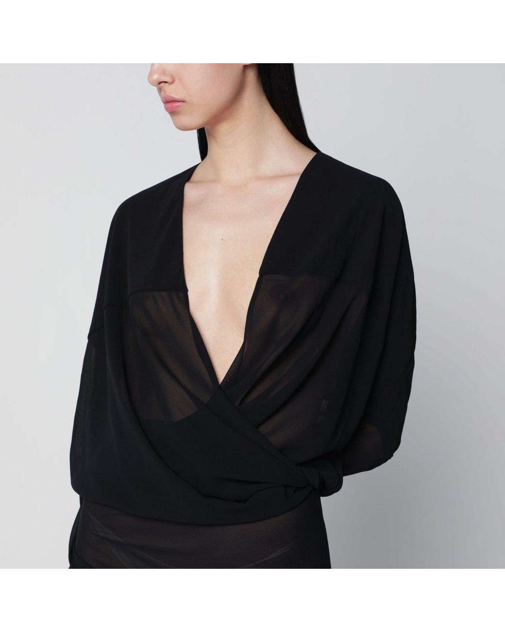 Entire studios Black Long Semi-Sheer Dress