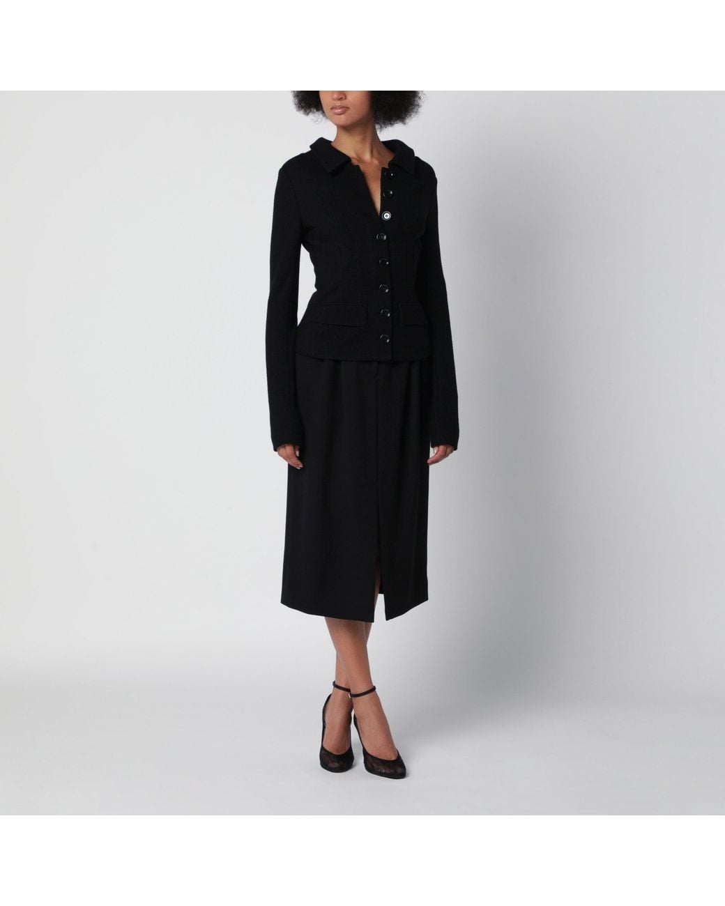 Dolce & Gabbana Black Single-Breasted Wool Jacket