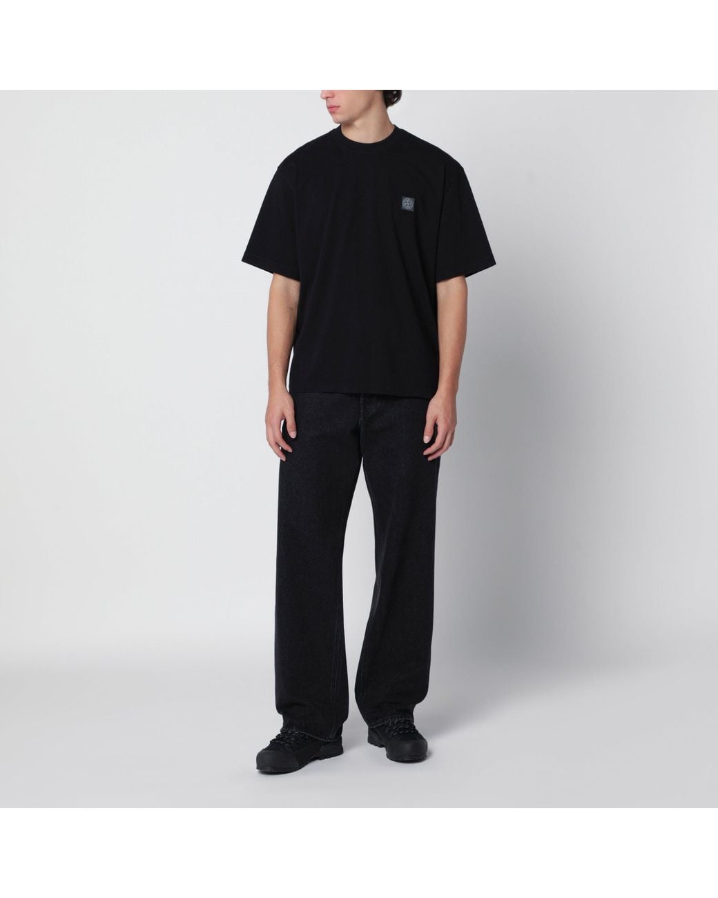 Stone Island Black Short-Sleeved T-Shirt for men