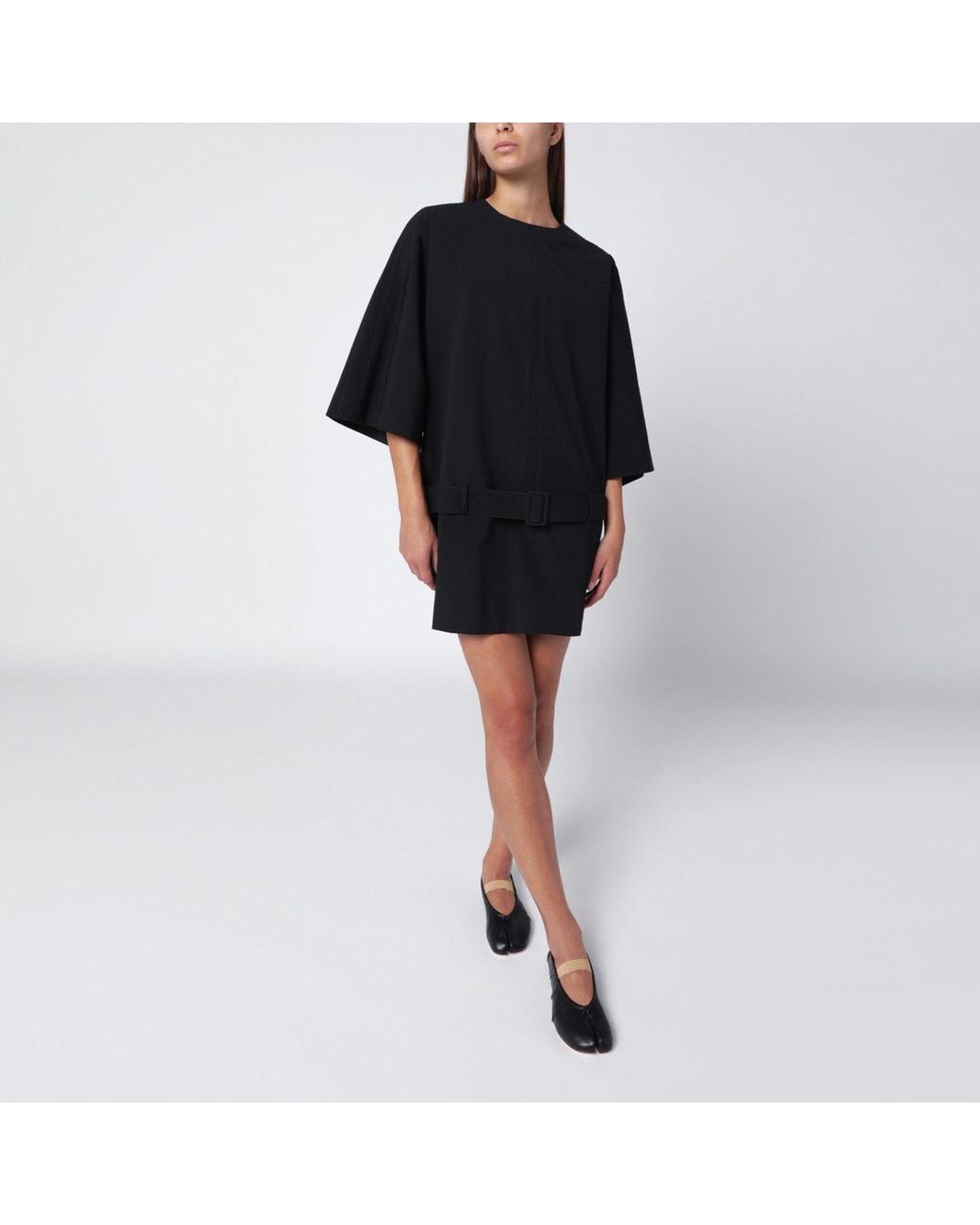 MM6 by Maison Margiela Black Wool-blend Mini Dress