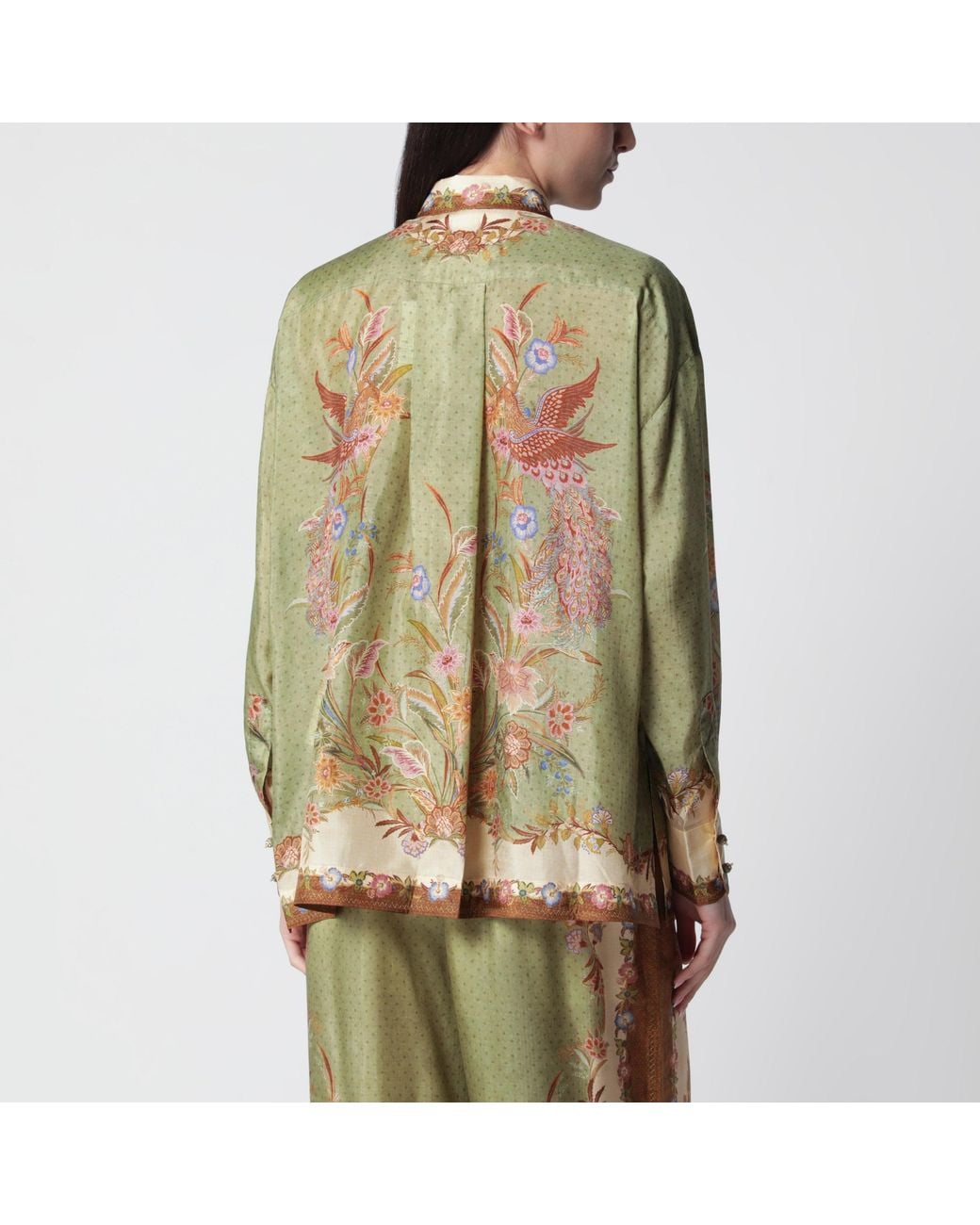 Zimmermann Green Indra Shirt With Floral Print