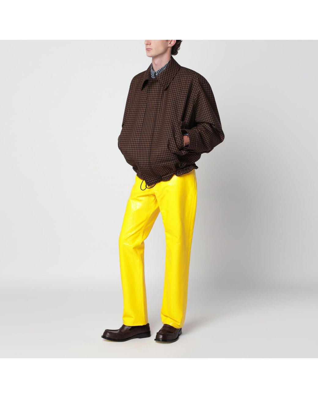 Loewe Brown And Checked Wool Jacket for men