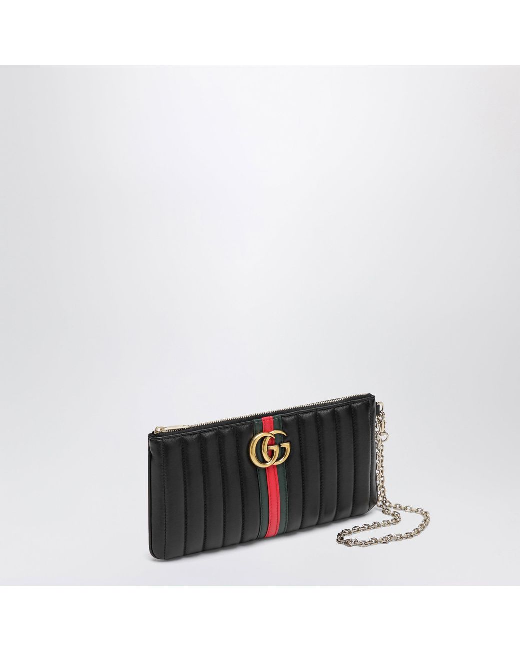 Gucci Black Gg Marmont Leather Pouch