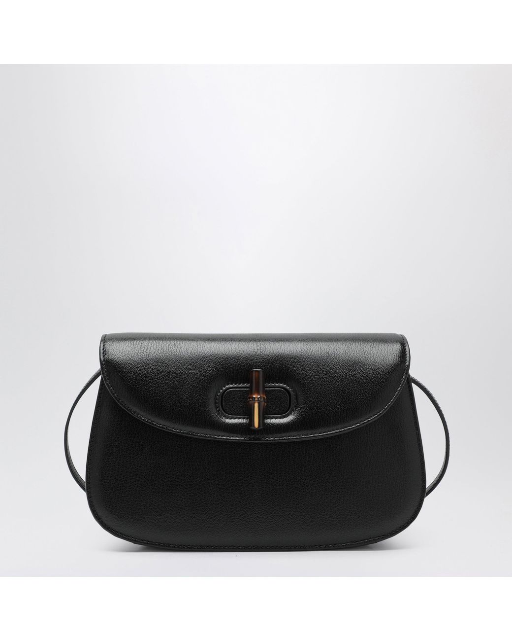 Gucci Black Leather Bag With Bamboo Closure