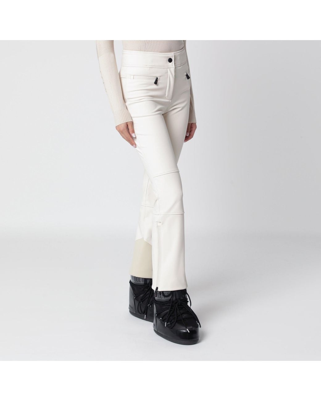 Moncler White Ivory Ski Trousers