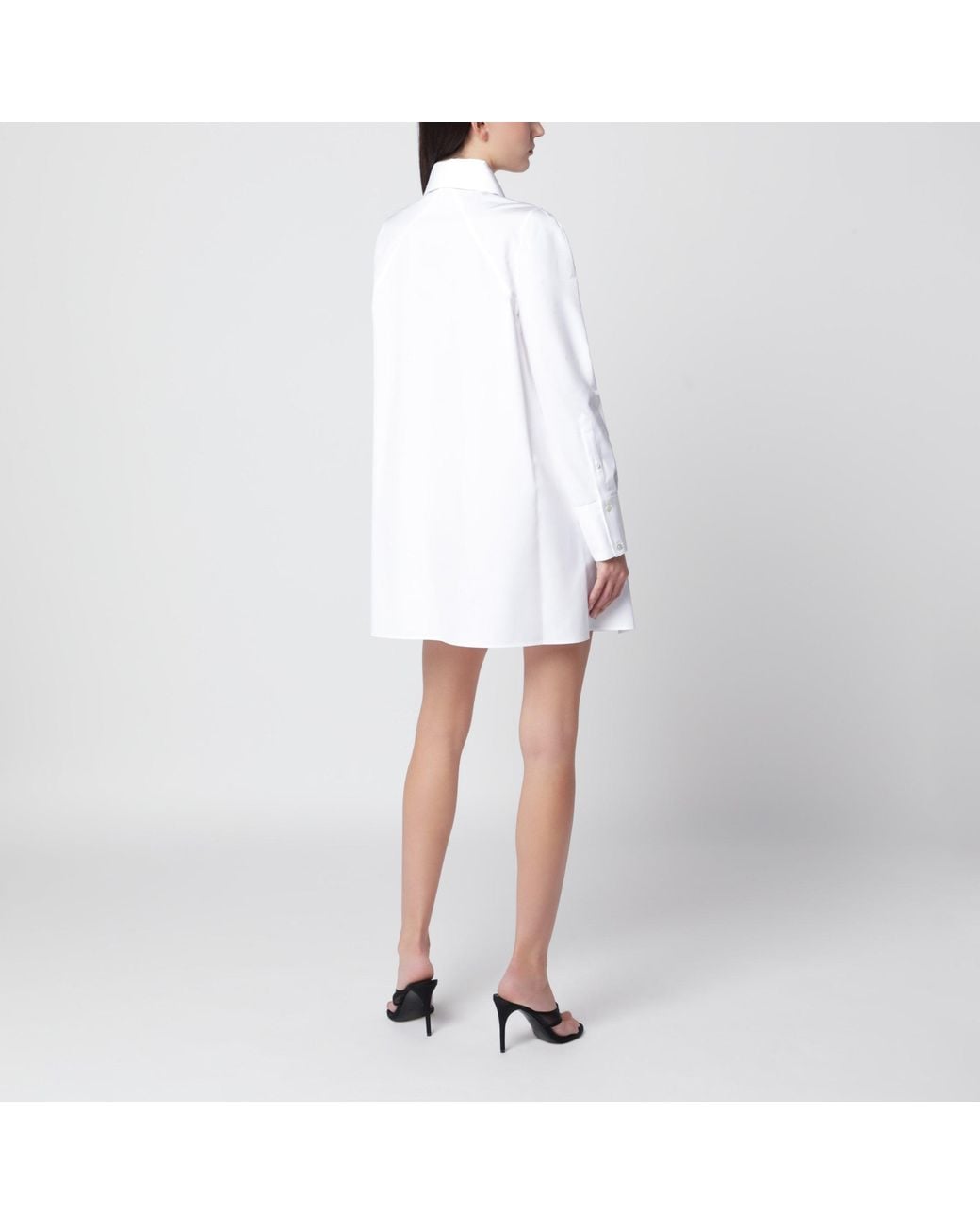 Alaïa White Cotton Poplin Shirt Dress