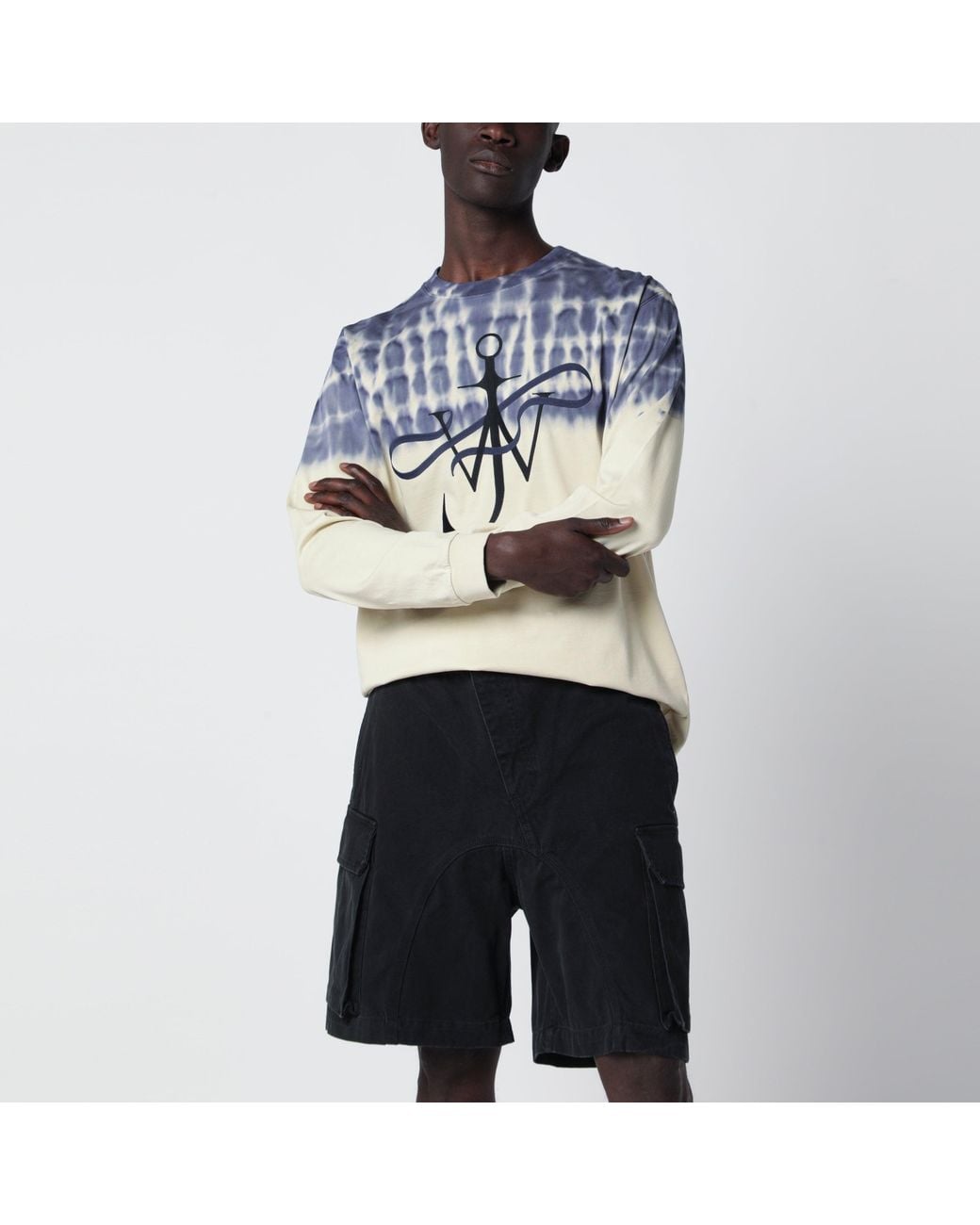 J.W. Anderson Blue Écru/ Logo Print Sweatshirt for men