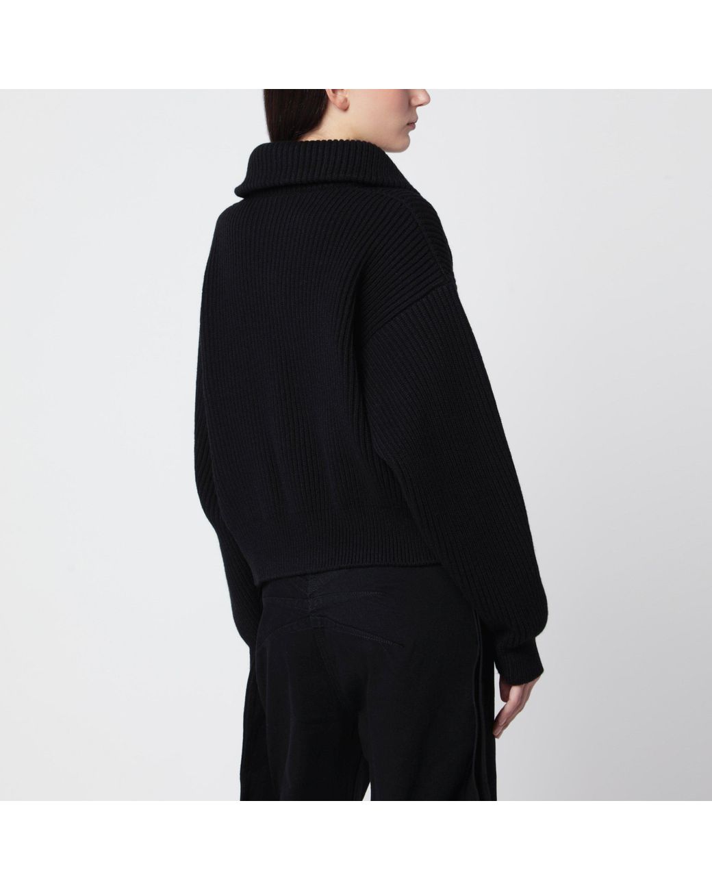 Alaïa Black Wool And Cashmere Trucker Sweater