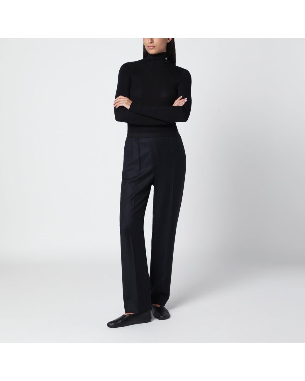Maison Margiela Black Straight Virgin Wool Trousers