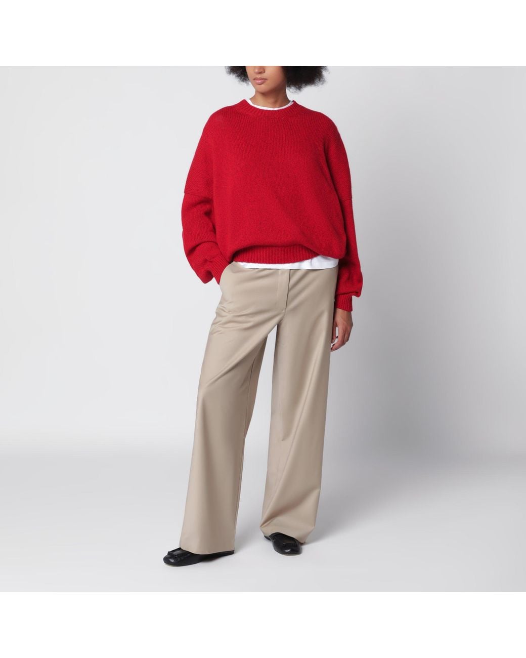 Cordera Red Oversized Merino Wool And Cashmere Sweater