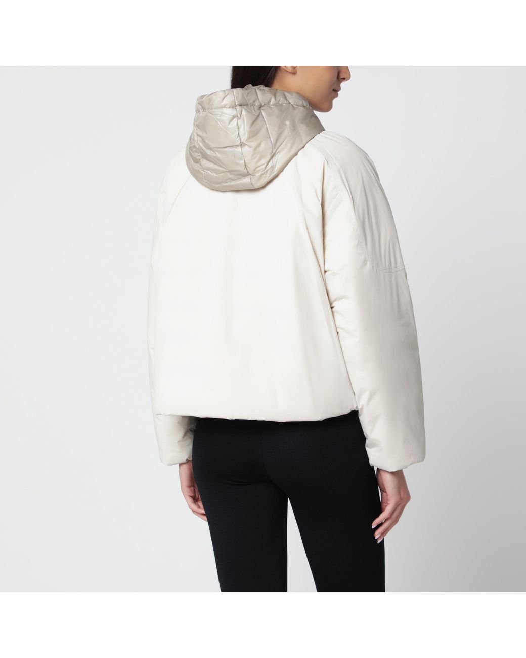 Moose Knuckles White Alabastro Hooded Down Jacket