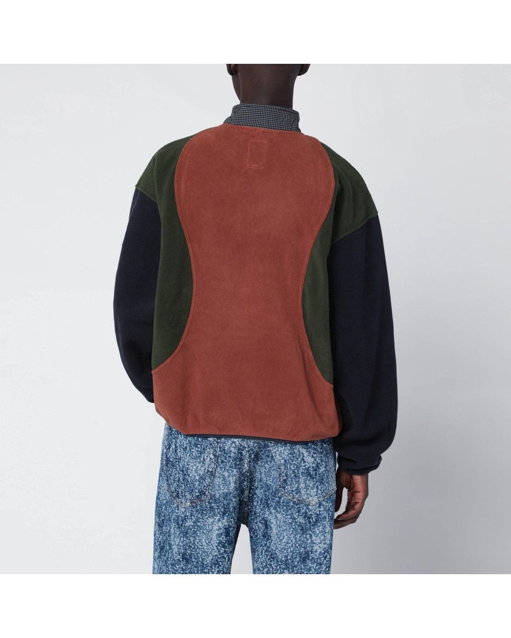 Brain Dead Red Color Block Fleece for men