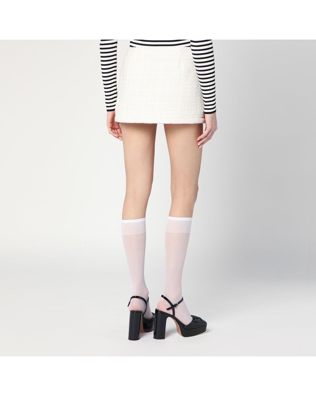 スカート Marc Jacobs Ivory textured tweed mini skirt Marc Jacobs Ivory Textured Tweed Mini Skirt in White | Lyst