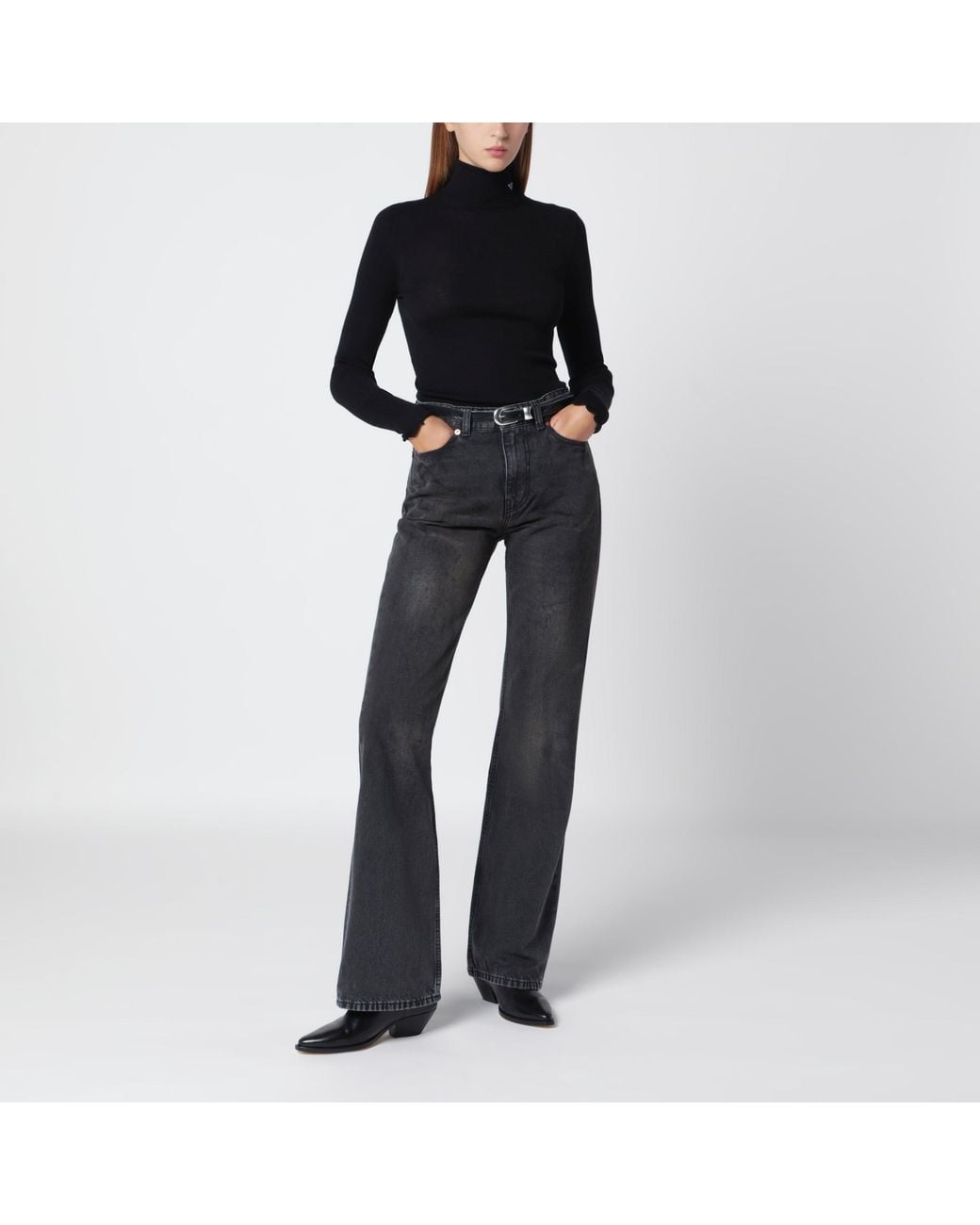 Our Legacy Blue Washed-Effect Boot Cut Jeans
