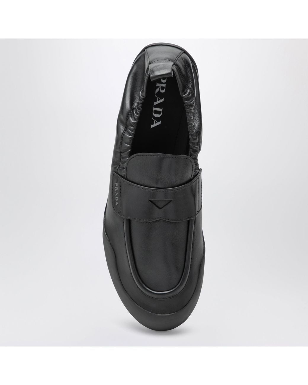 Prada Black Leather Speedrock Loafers for men