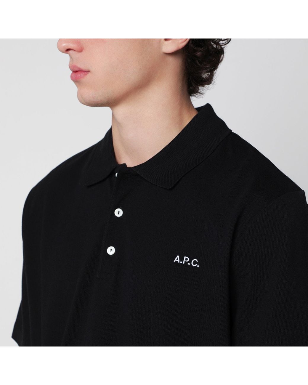 Polo Nera di A.P.C. in Black da Uomo