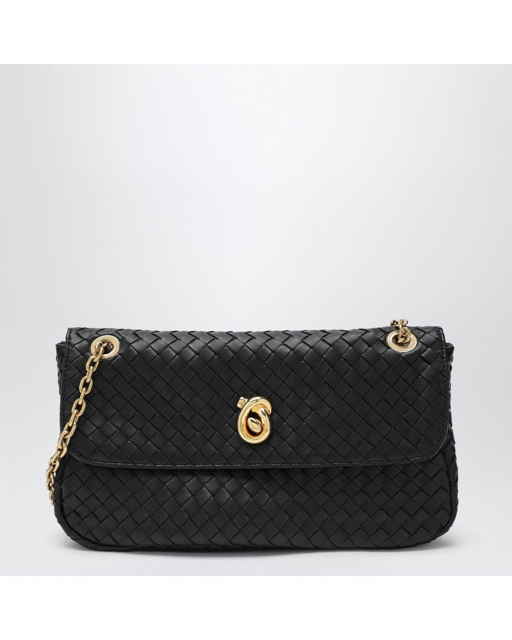 Bottega Veneta Black Intrecciato Madison Shoulder Bag