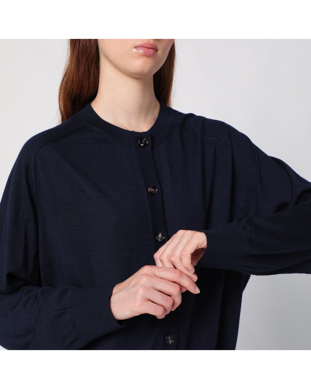 Bottega Veneta Blue Navy Cashmere Cardigan