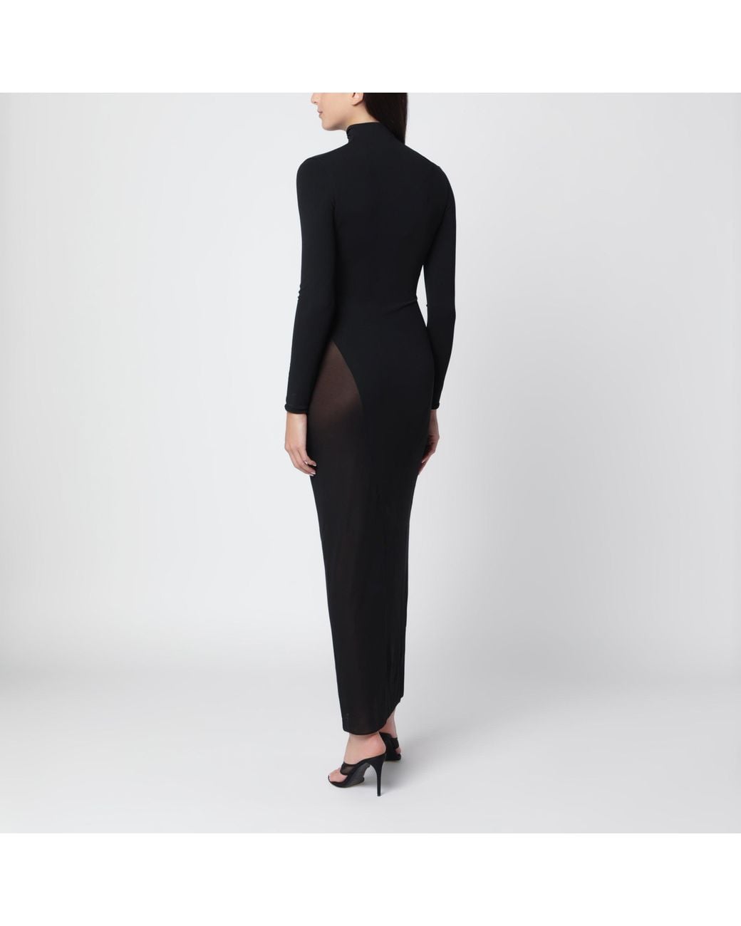 Alaïa Black Long Fitted Jersey Dress