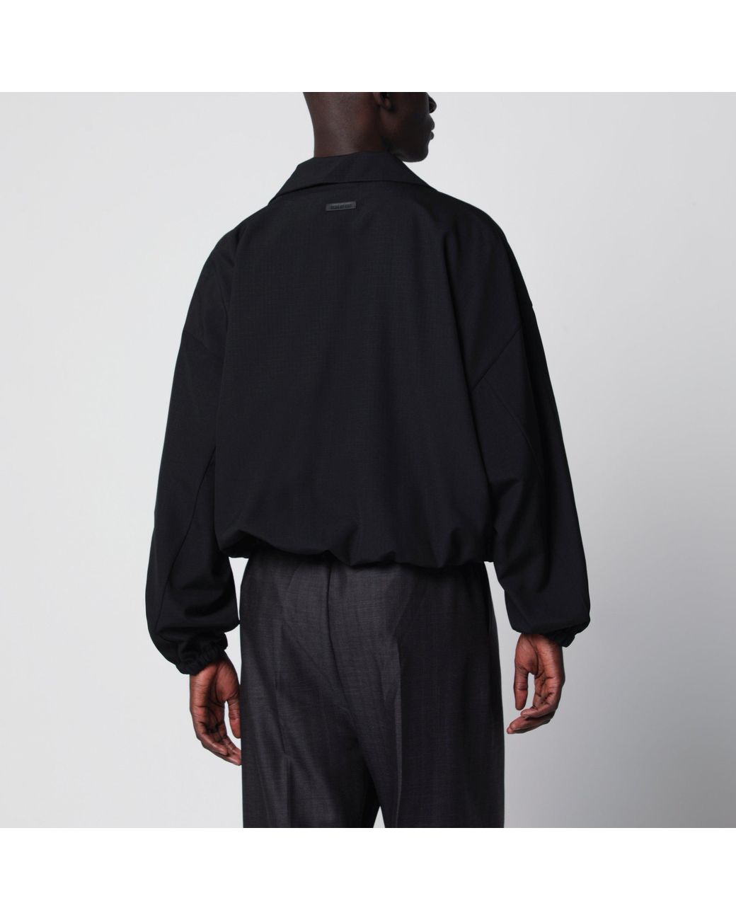 Fear Of God Black Ripstop Wool Jacket With Half Zip for men