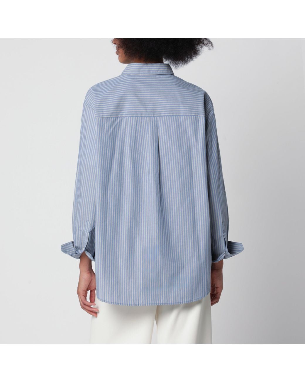 DUNST Blue Casual Striped Shirt