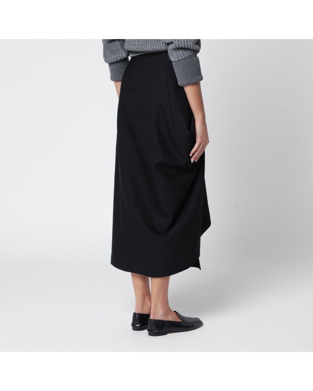 Bottega Veneta Black Midi Skirt