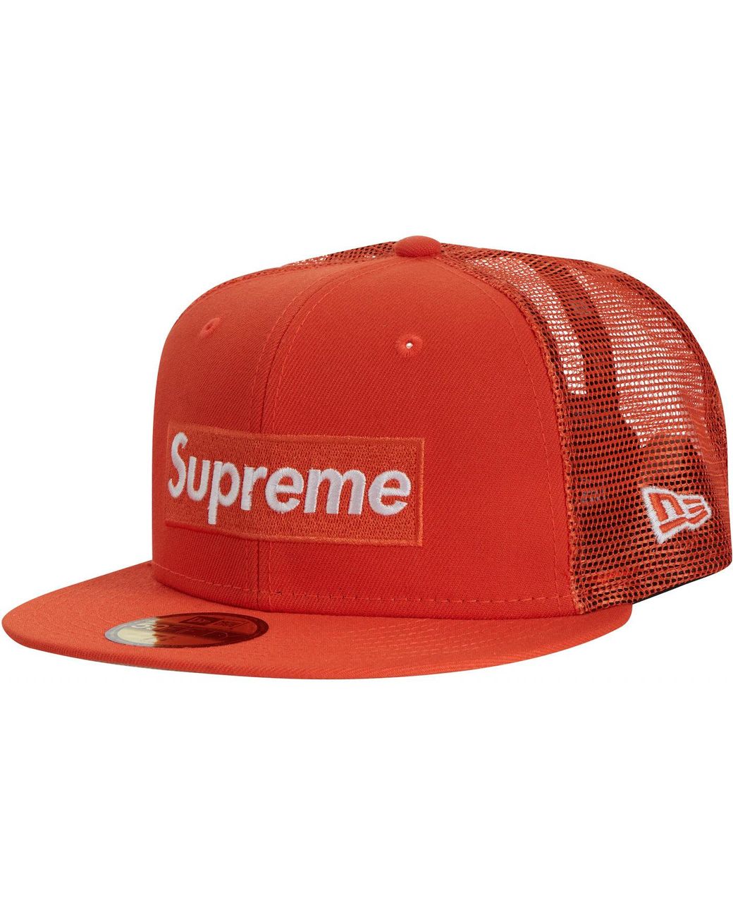 Supreme Box Logo Mesh Back New Era Hat (ss23) Orange in Red