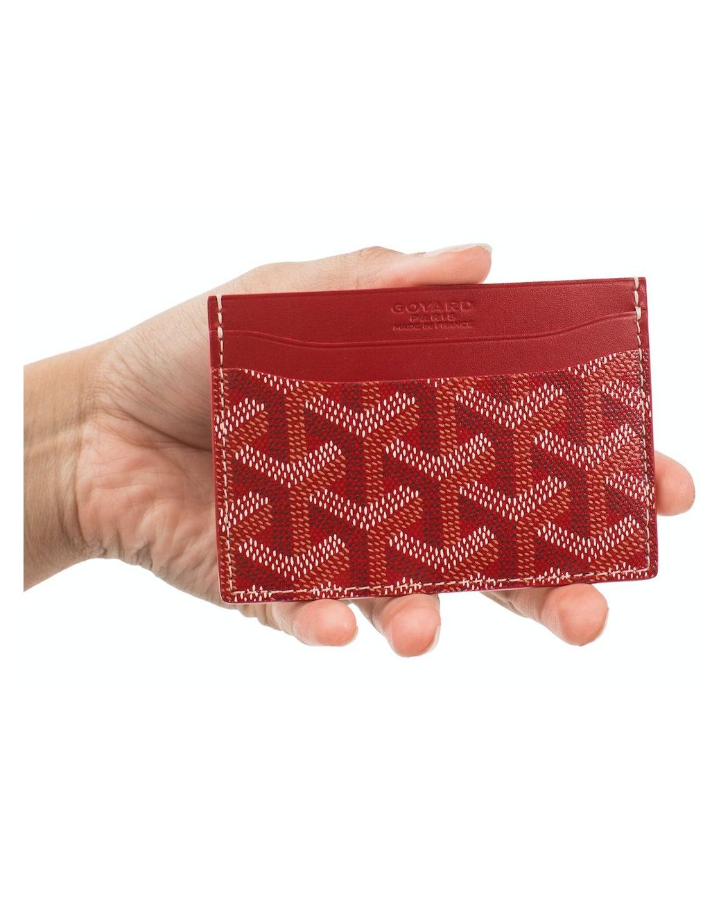 red goyard card holder