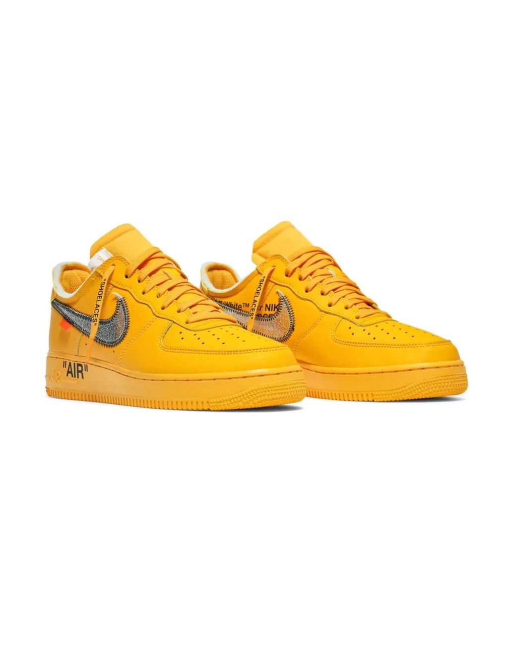 Size+5+-+Nike+Air+Force+1+Low+OFF-WHITE+University+Gold+Metallic+Silver for  sale online