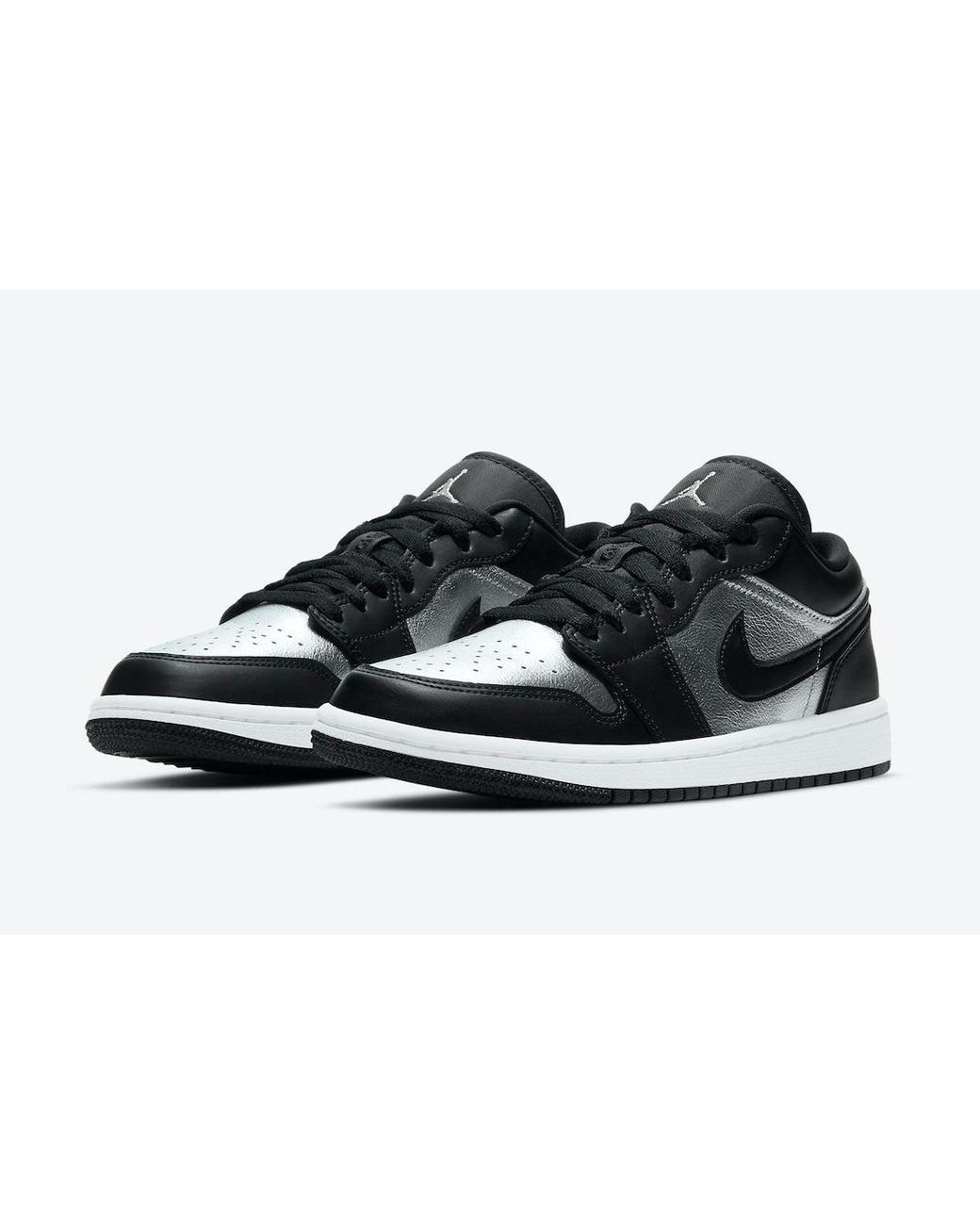 Nike Jordan 1 Low Se Black Metallic Silver | Lyst