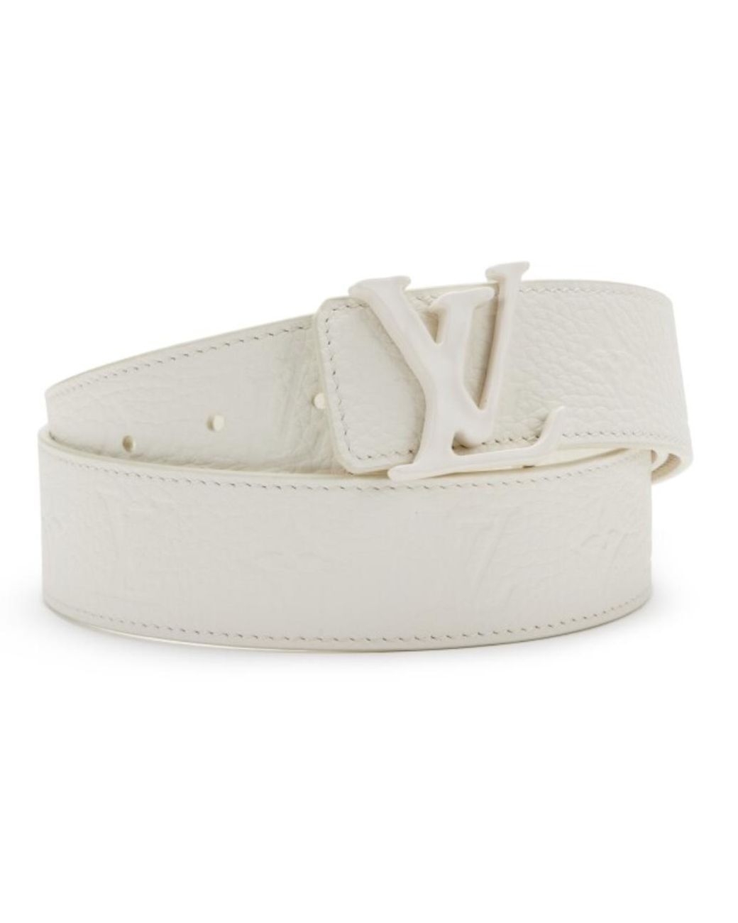 Louis Vuitton 40mm Embossed Taurillon White Leather Belt in Black | Lyst