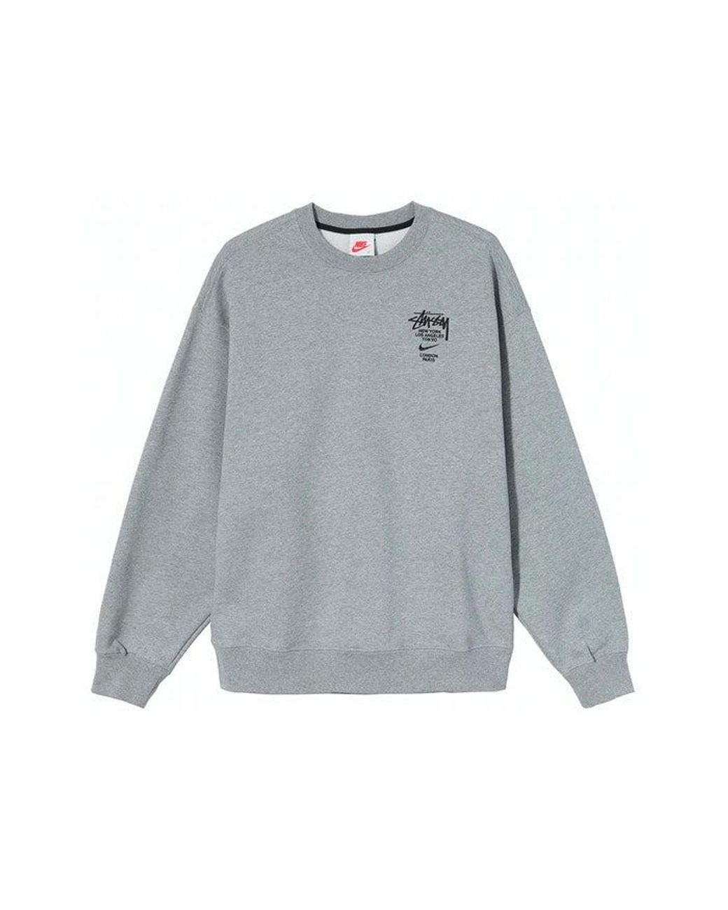 Nike X Stussy International Crewneck Sweatshirt Heather Grey in