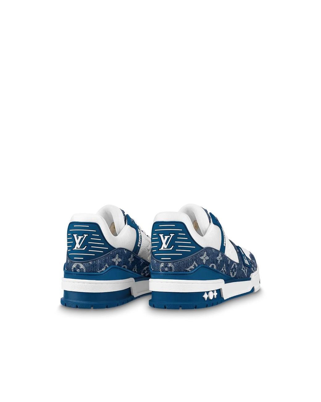 Louis Vuitton Lv Trainer Monogram Denim White Blue | Lyst
