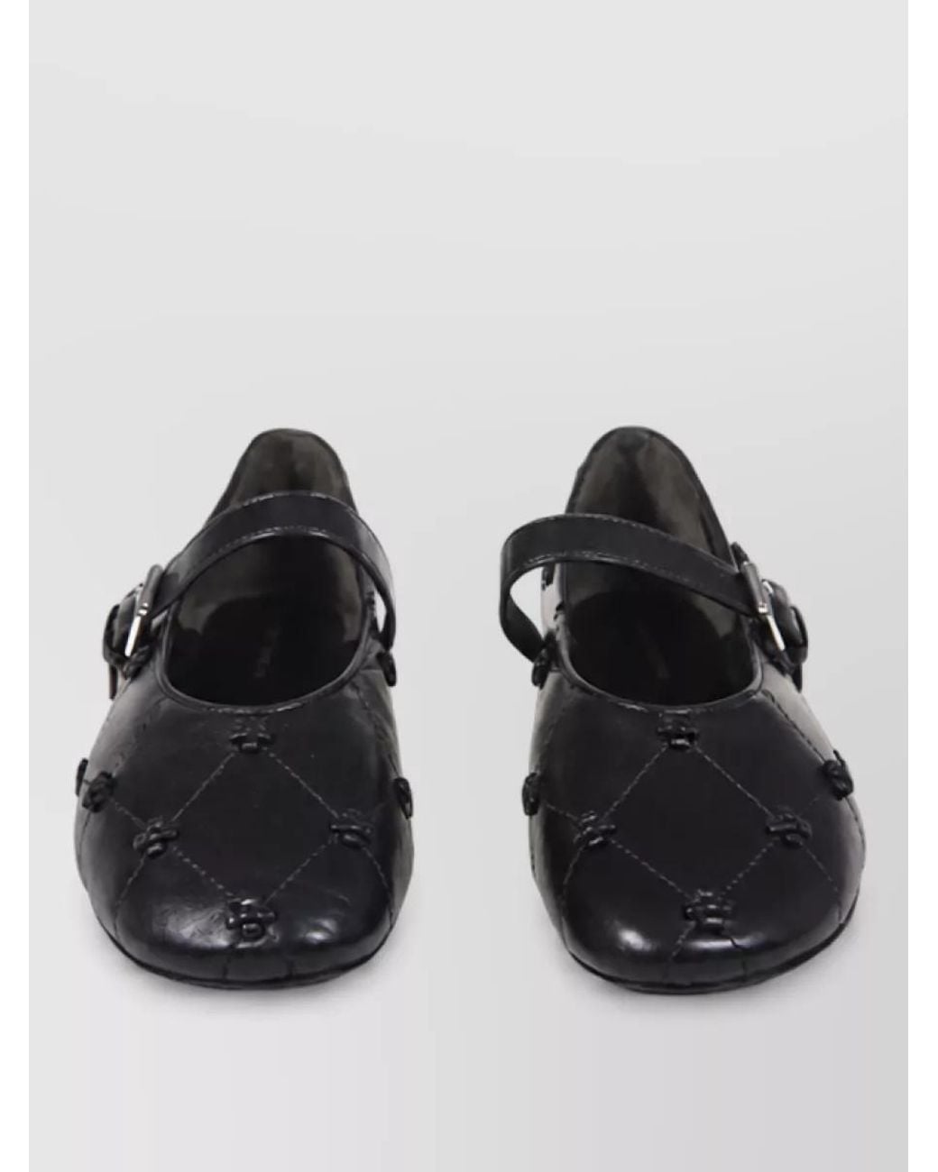 Tory Burch Black Leather Mary Jane Ballerina Flats