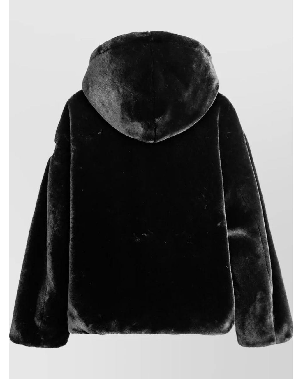 Tatras Black Faux Fur Hooded Coat