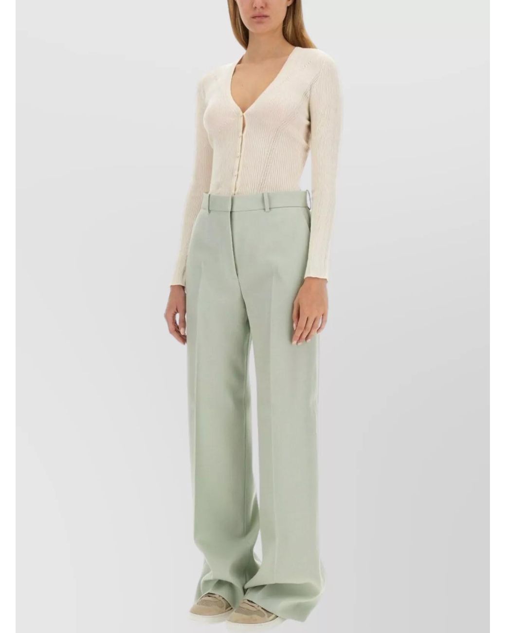 Lanvin Green Cashmere Silk Wool Cardigan