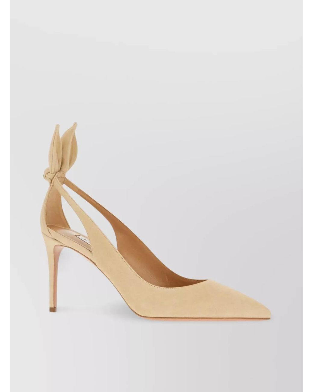 Aquazzura White Suede Bow-Tie 85 Mm Pumps