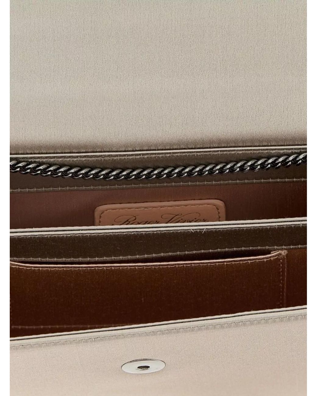 Roger Vivier Natural Satin Clutch Bag