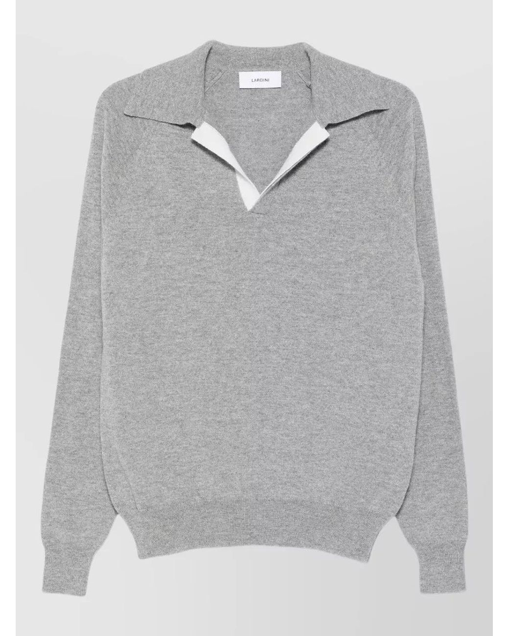 Lardini Gray Wool Cashmere Polo Shirt for men