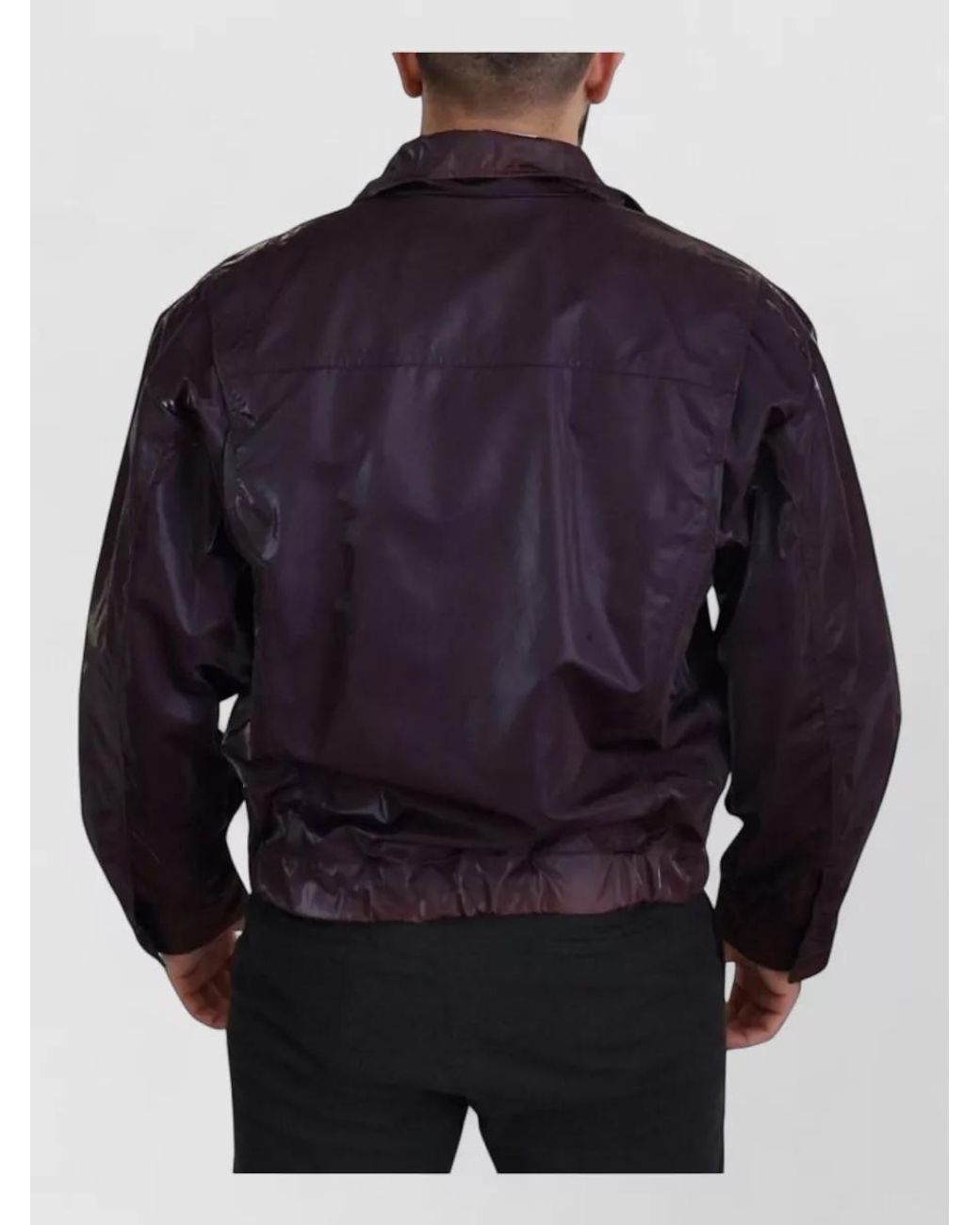 Dolce & Gabbana Blue Nylon Collared Biker Raincoat for men