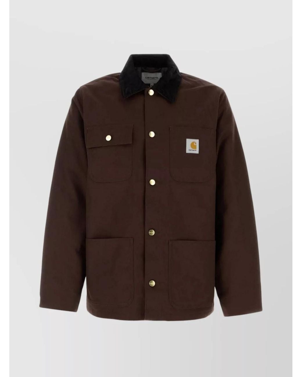 Carhartt Brown Cotton Michigan Coat Chest Pockets for men