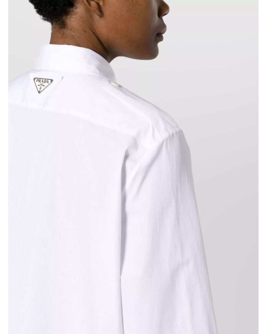 Prada White Cotton Long-Sleeve Shirt
